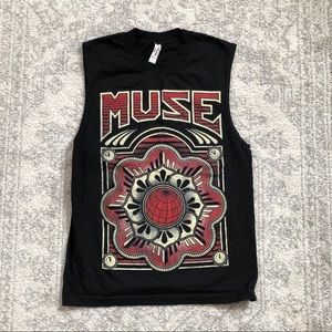 Muse black cotton muscle tank